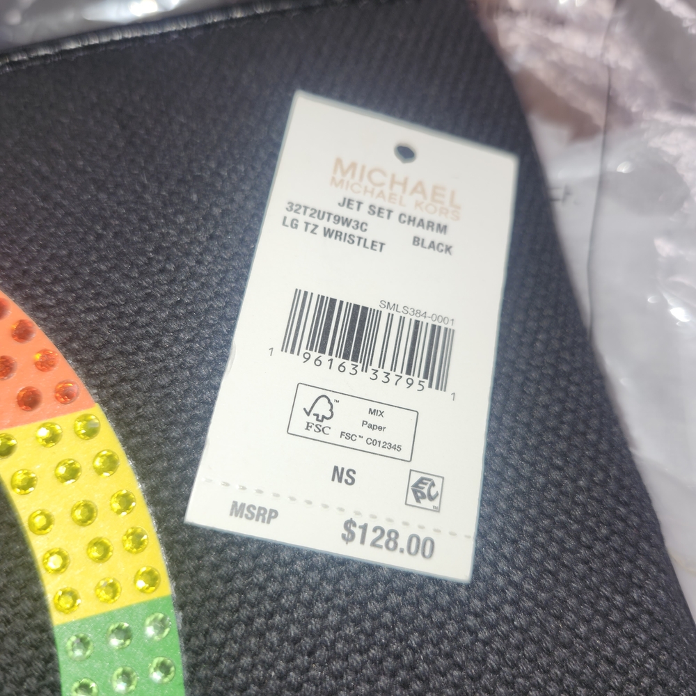 Michael Kors Black Wristlet with Rainbow Logo - Picture 7 of 7